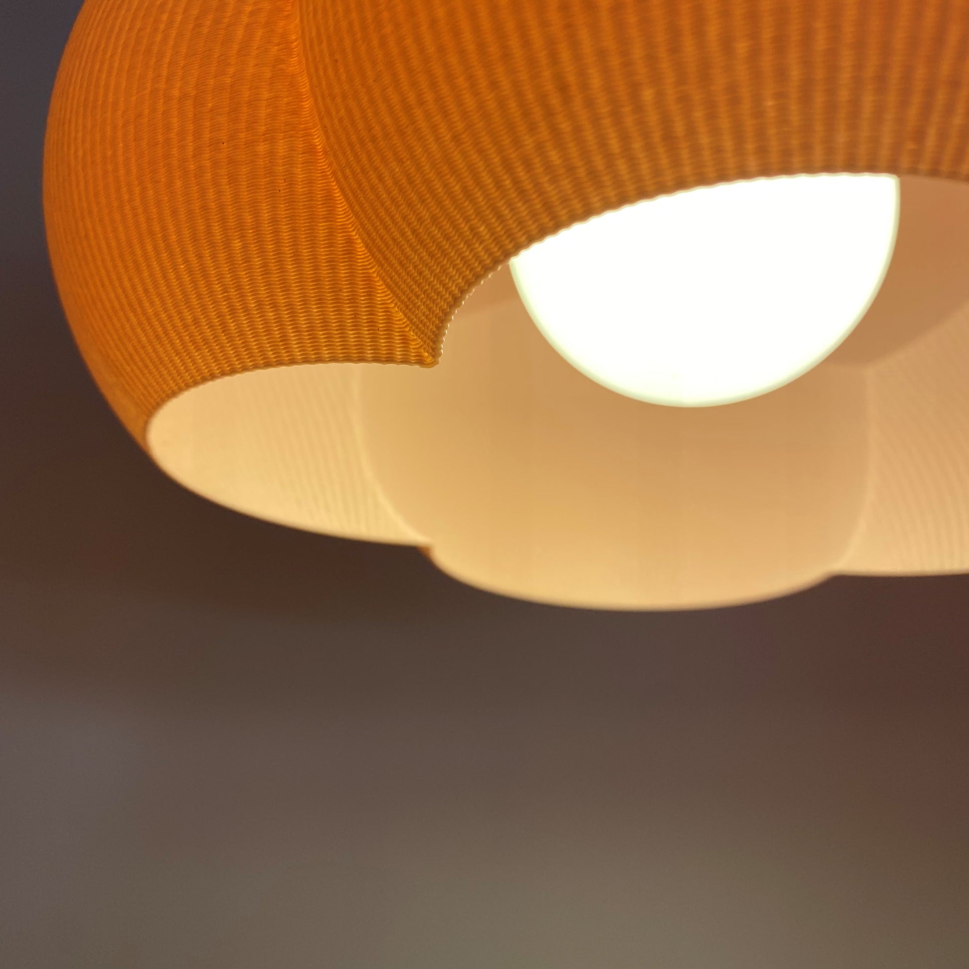 a close up of a light fixture with a blurry background