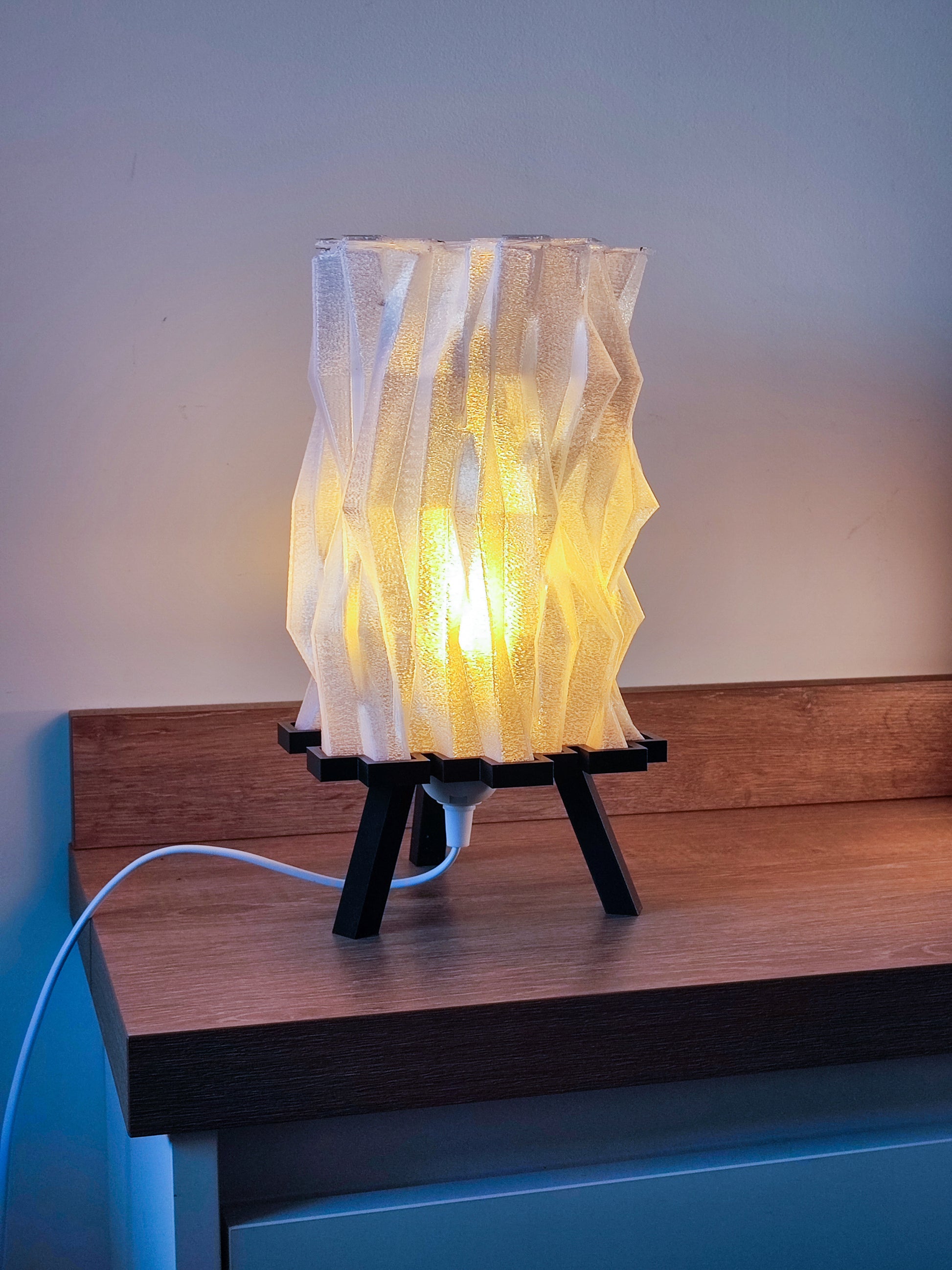 a lamp that is sitting on a table