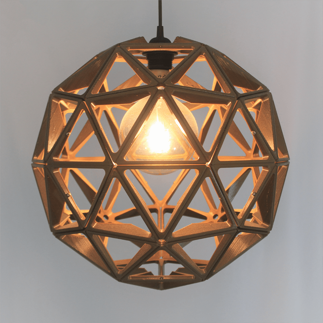 a wooden light fixture hanging from a ceiling