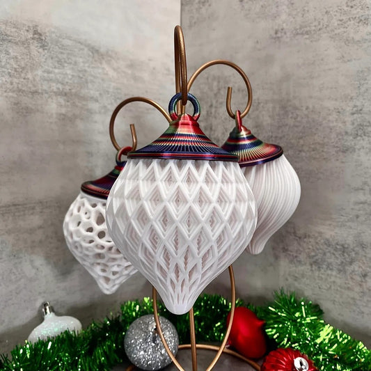 a christmas decoration with ornaments on a table