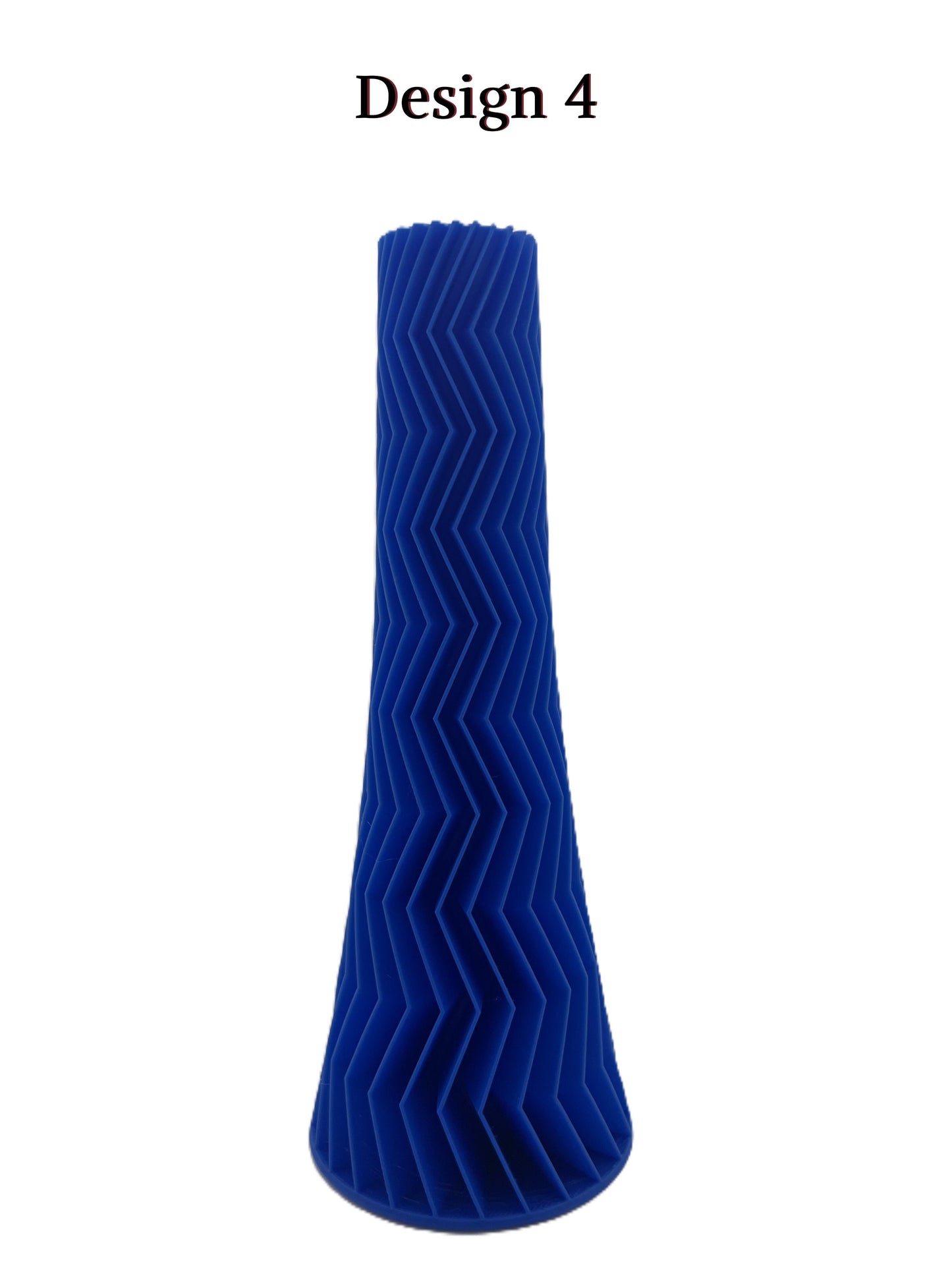 a tall blue vase sitting on top of a table