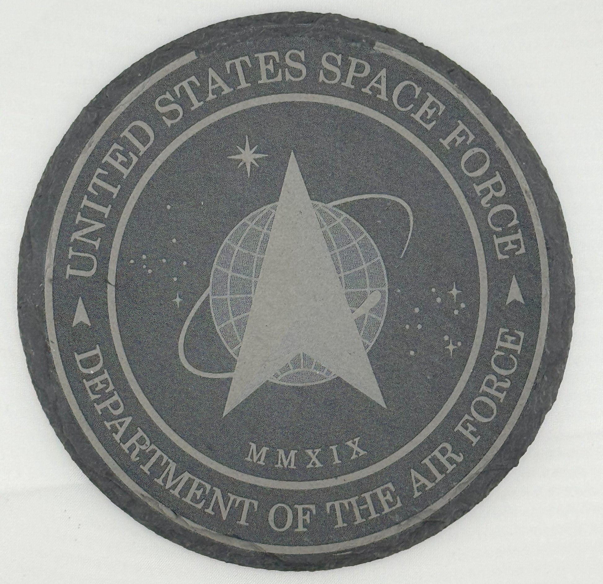 the emblem of the united states space force department of the air force