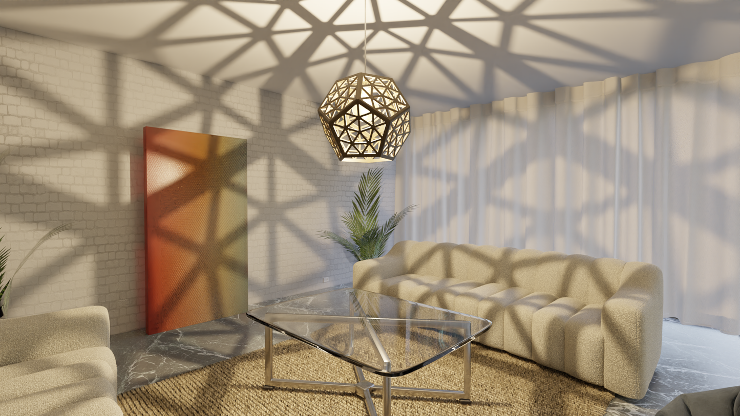 a living room with a couch and a table