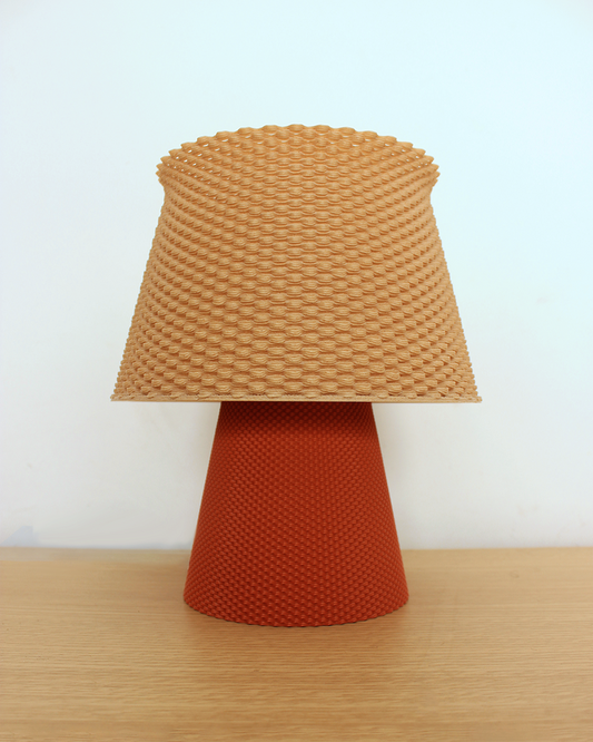 a lamp that is on top of a table