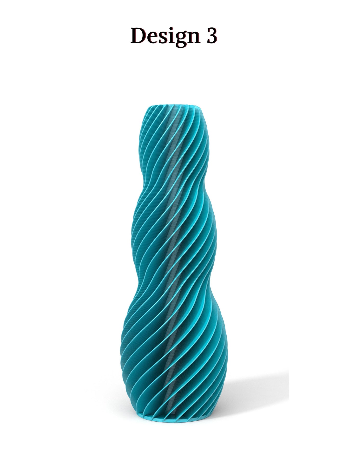 a blue vase sitting on top of a white table