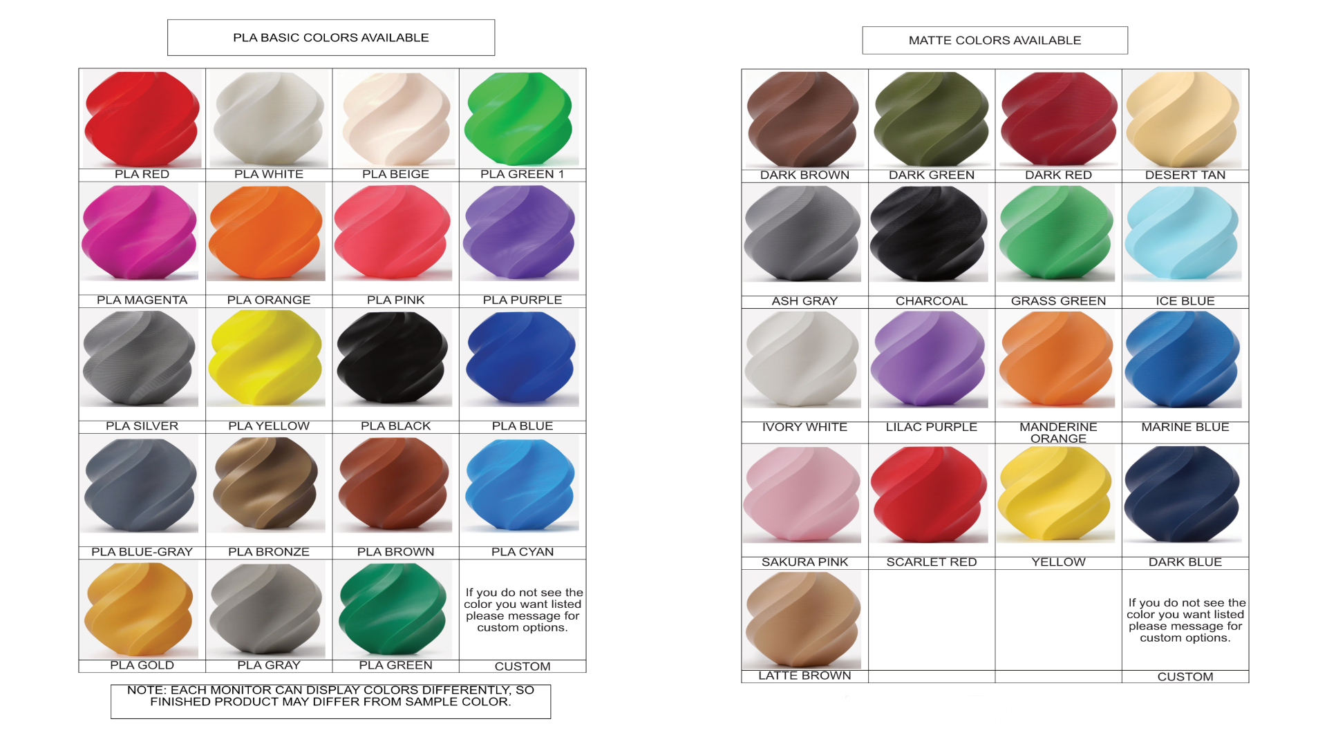 a color chart of different shades of paint