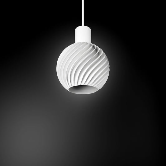 a black and white photo of a light fixture